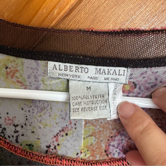 Alberto Makali Colorful Artistic Blouse Size Medium - Picture 3 of 6